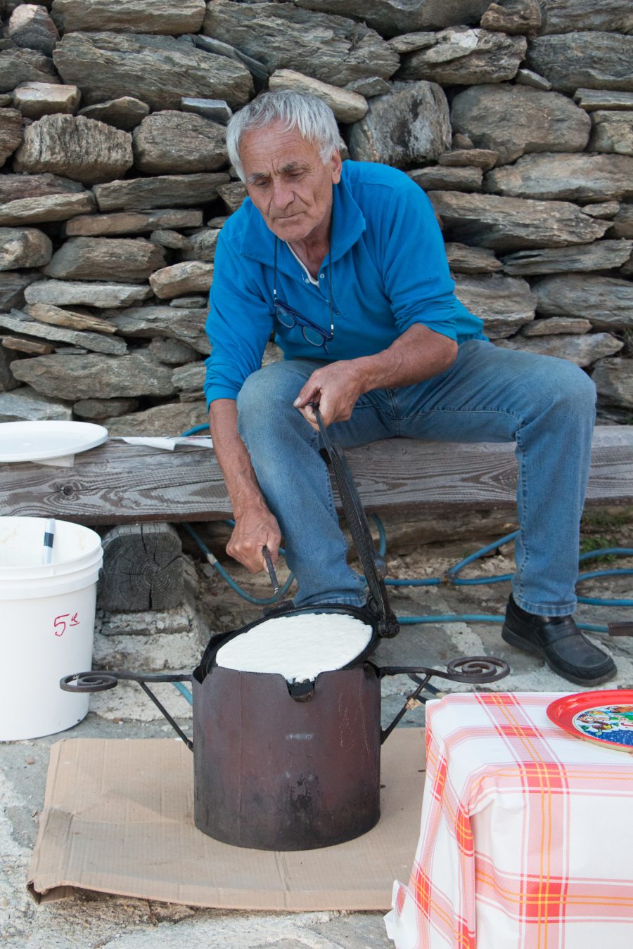 Man preparing "Gofri" (typical kind of waffle) for the festivity of Holy Mary of the Snow, 2018