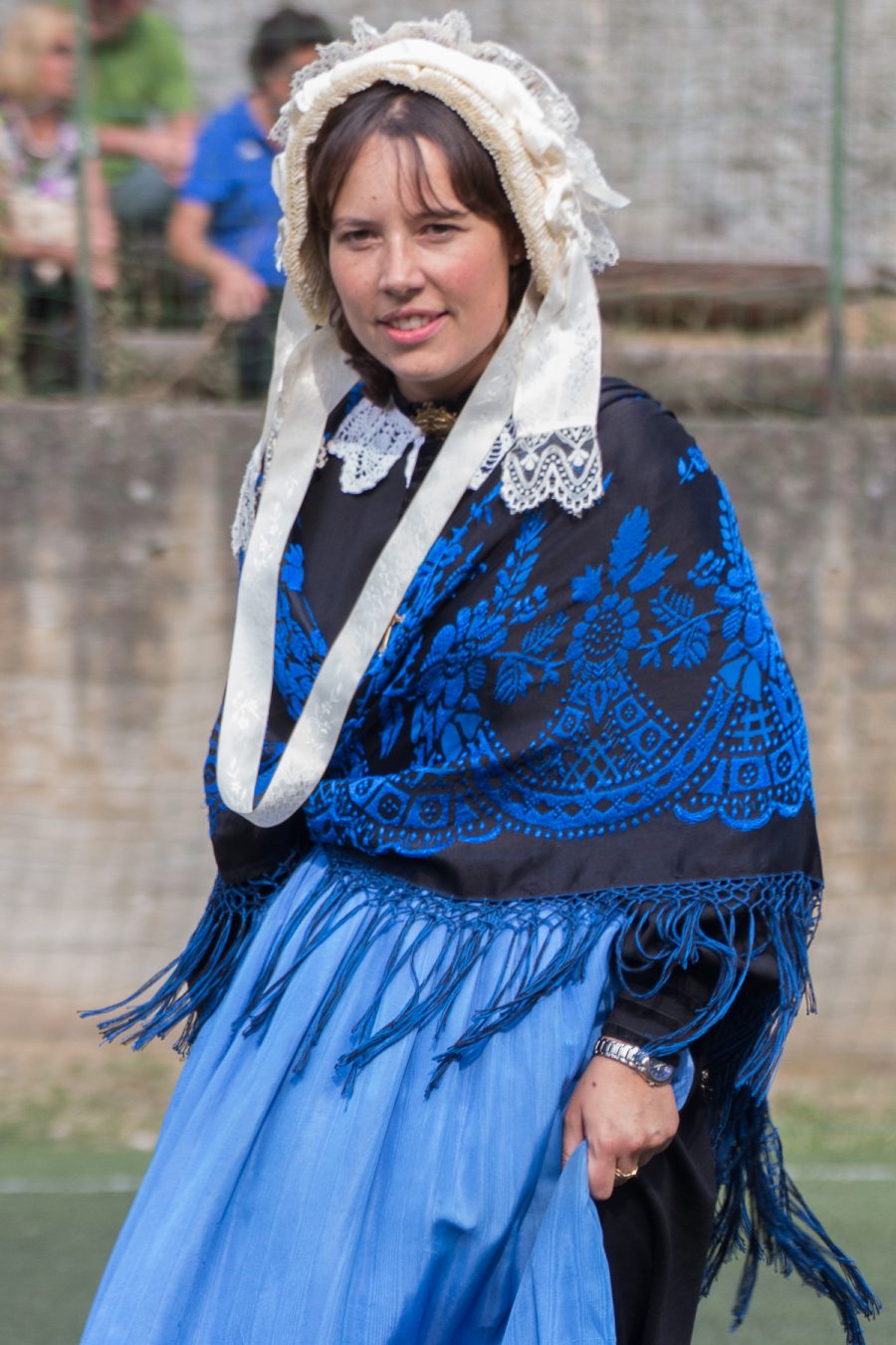 Woman at the Bal de Sabre, traditional summer festivity in Fenestrelle, 2017